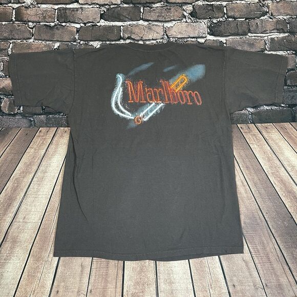 Vintage Marlboro Cigarettes Neon Light Graphic T-Shirt Adult One Size USA - RARE